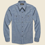 Indigo Chambray Workshirt - Rinse - RRL - STAG Provisions - Tops - L/S Woven - Solid