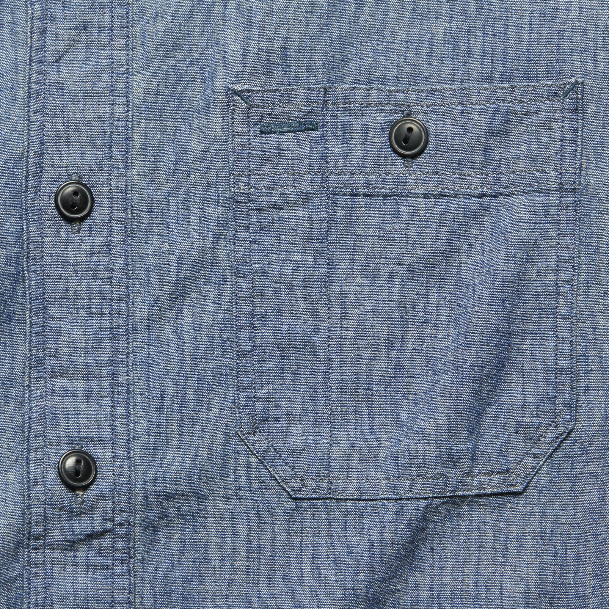 Indigo Chambray Workshirt - Rinse - RRL - STAG Provisions - Tops - L/S Woven - Solid