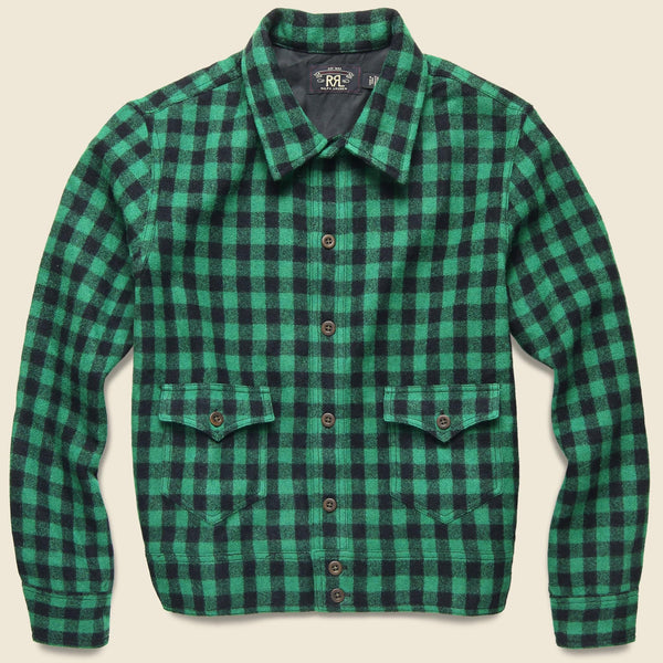 Strongbuilt Wool Check Overshirt - Green/Black