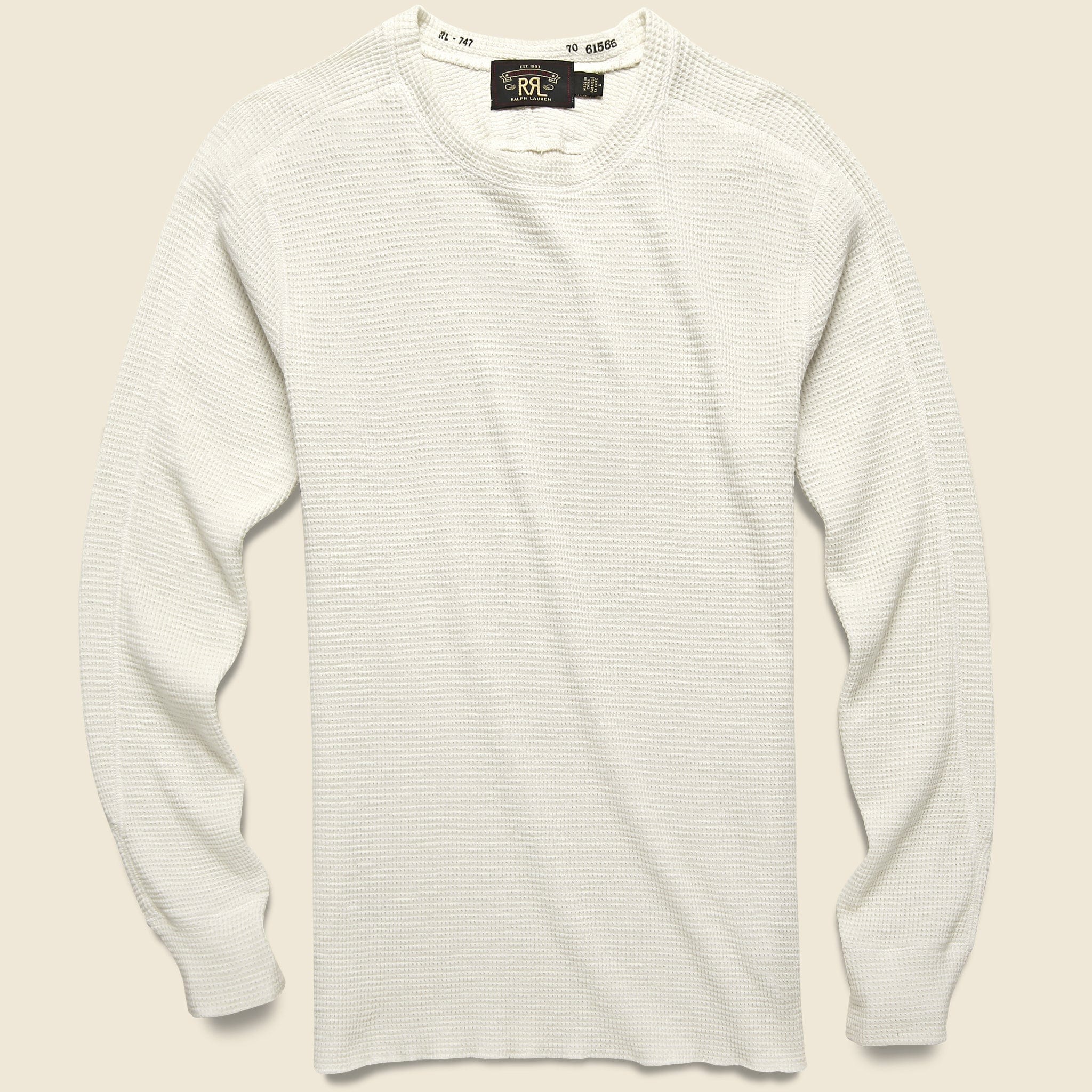 Waffle Crewneck - Paper White - RRL - STAG Provisions - Tops - L/S Knit