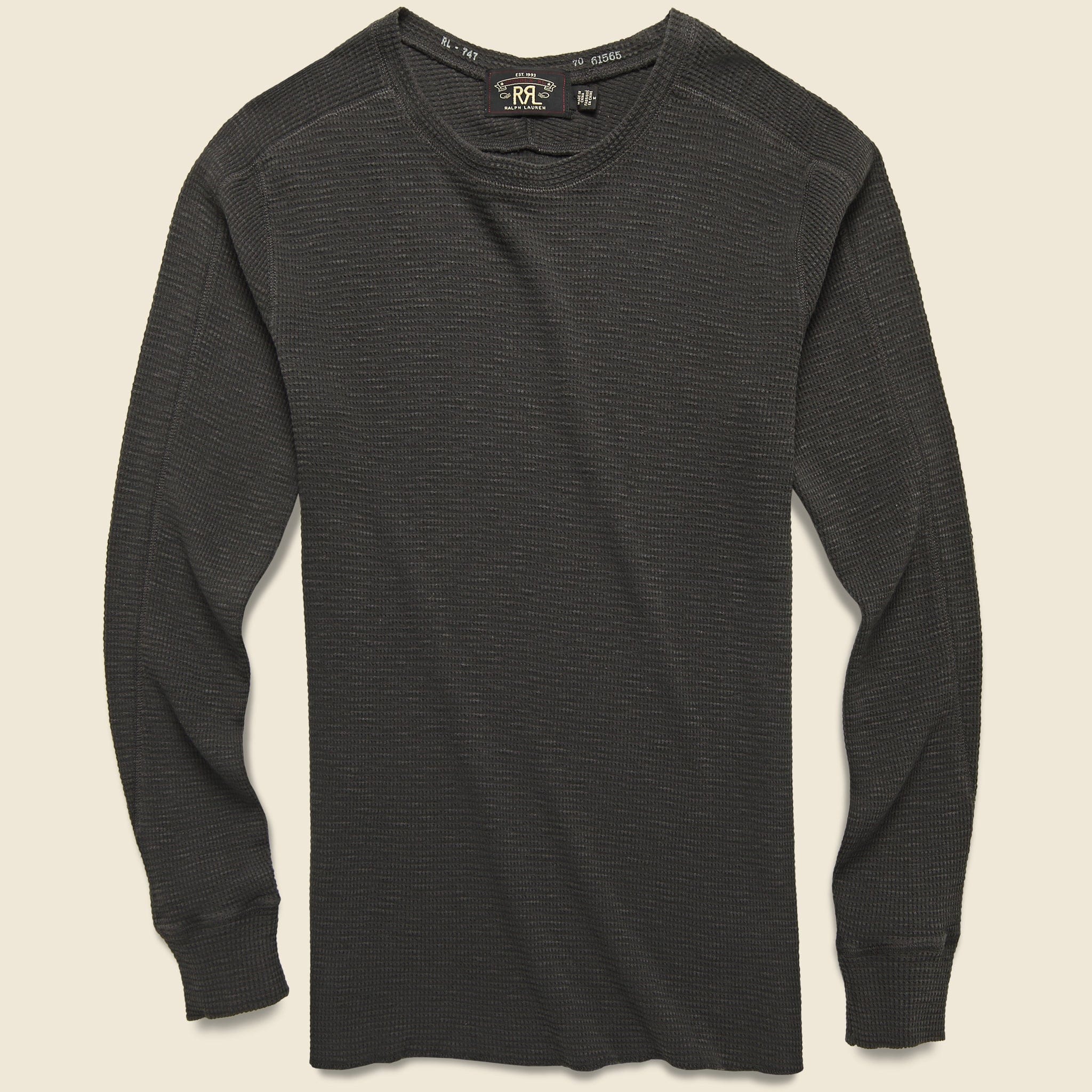 Waffle Crewneck - Faded Black - RRL - STAG Provisions - Tops - L/S Knit