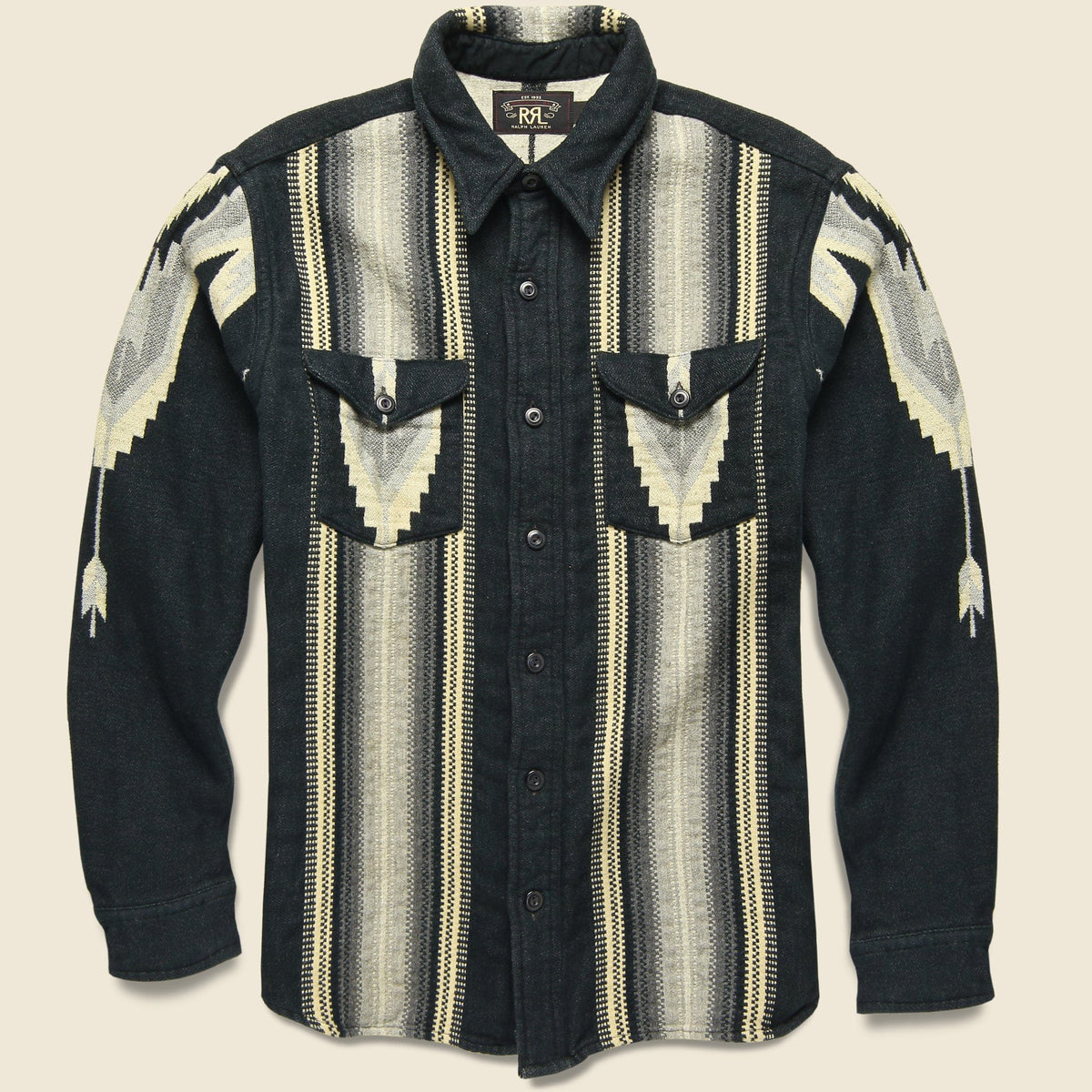 Southwestern Brushed Jacquard Workshirt - Grey/Black