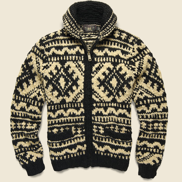 【極美品】RRL Hand-Knit Wool Full-Zip Sweater