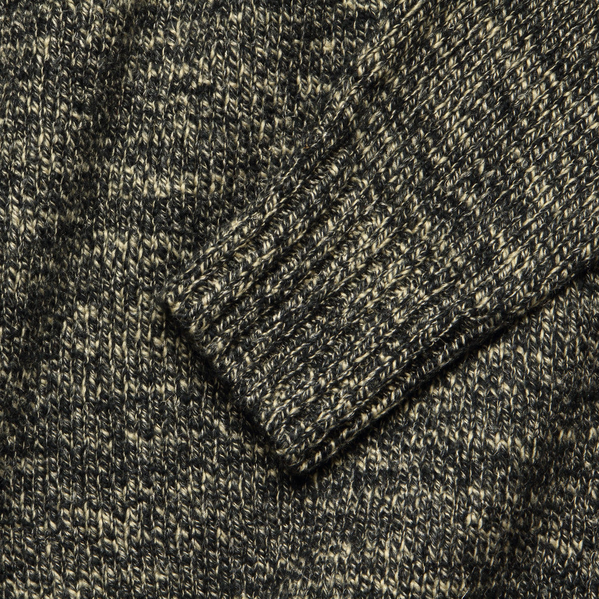 Marled Cotton-Blend Turtleneck Sweater - Black/Cream