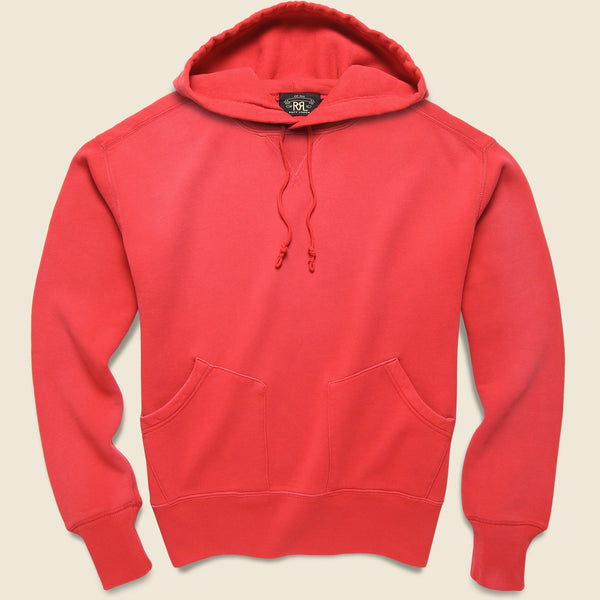 Garment-Dyed Fleece Hoodie - Vintage Red