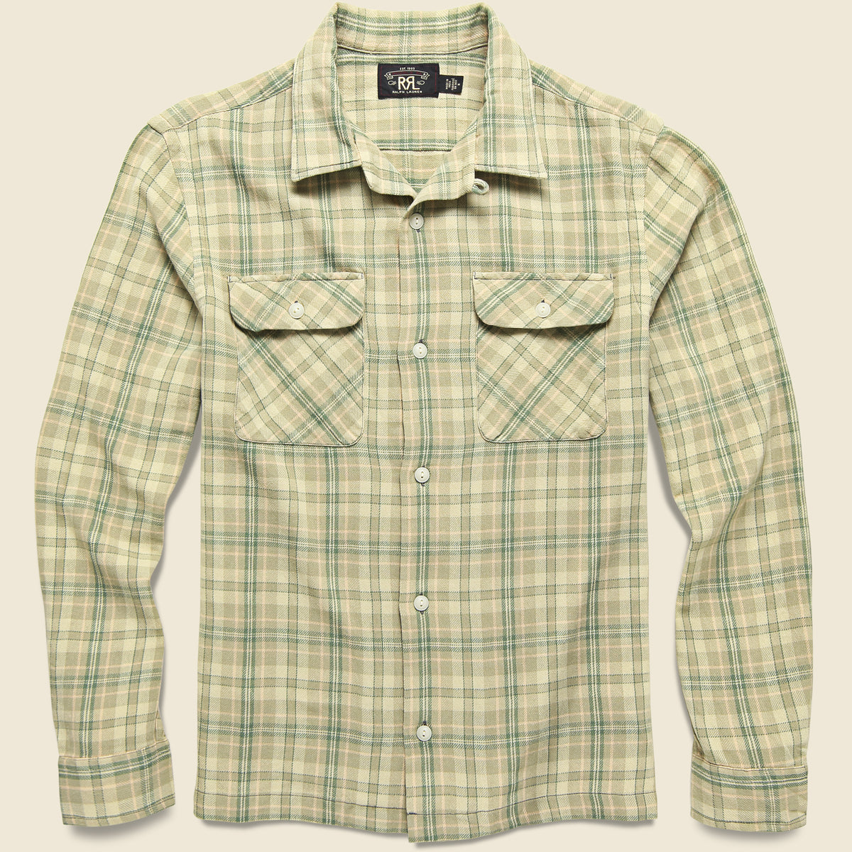 Carter Camp Shirt - Sage/Tan