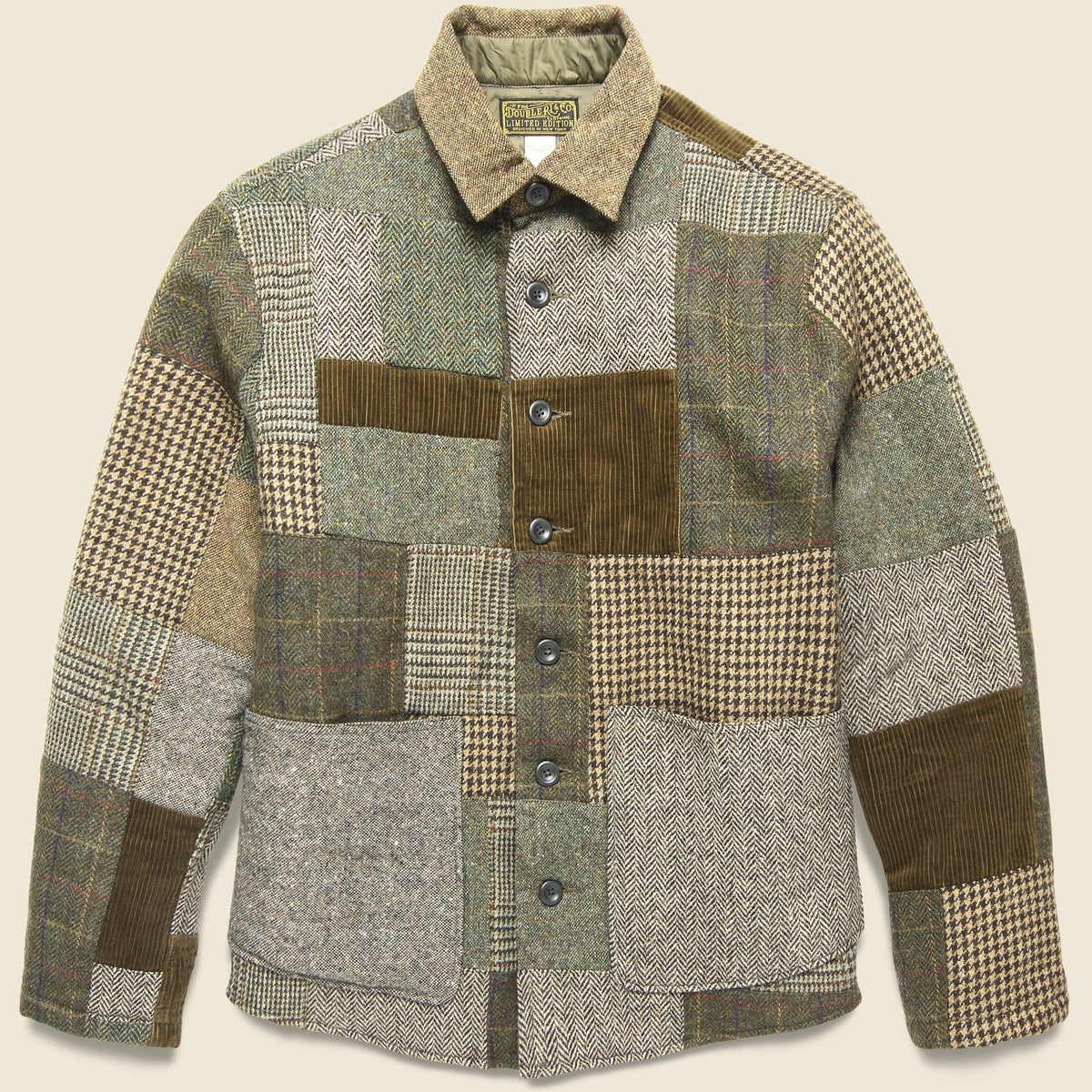 Townsend Tweed Patchwork Quilted Overshirt - Tan/Multi