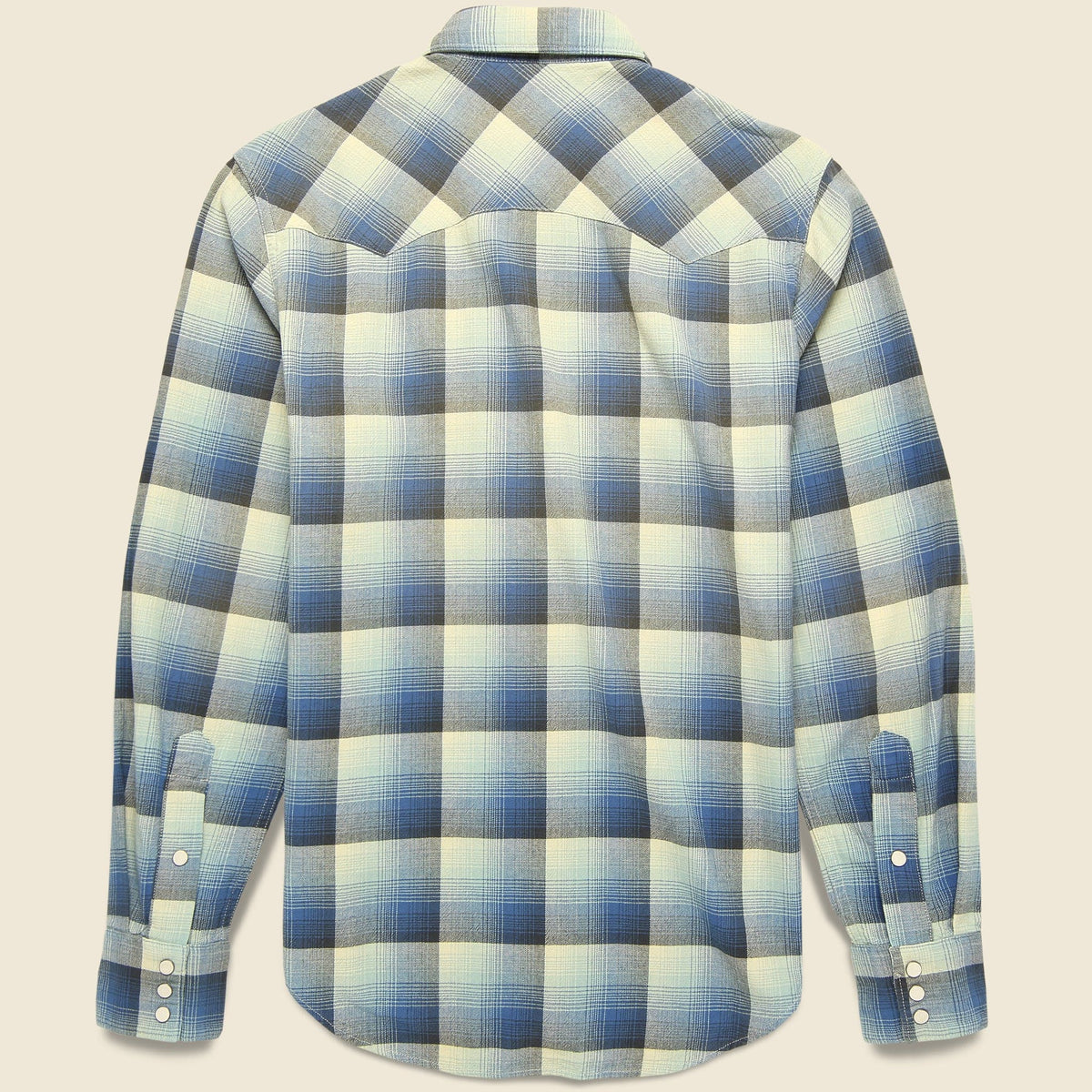 Wrangler Ombre Plaid Western Shirt - Blue