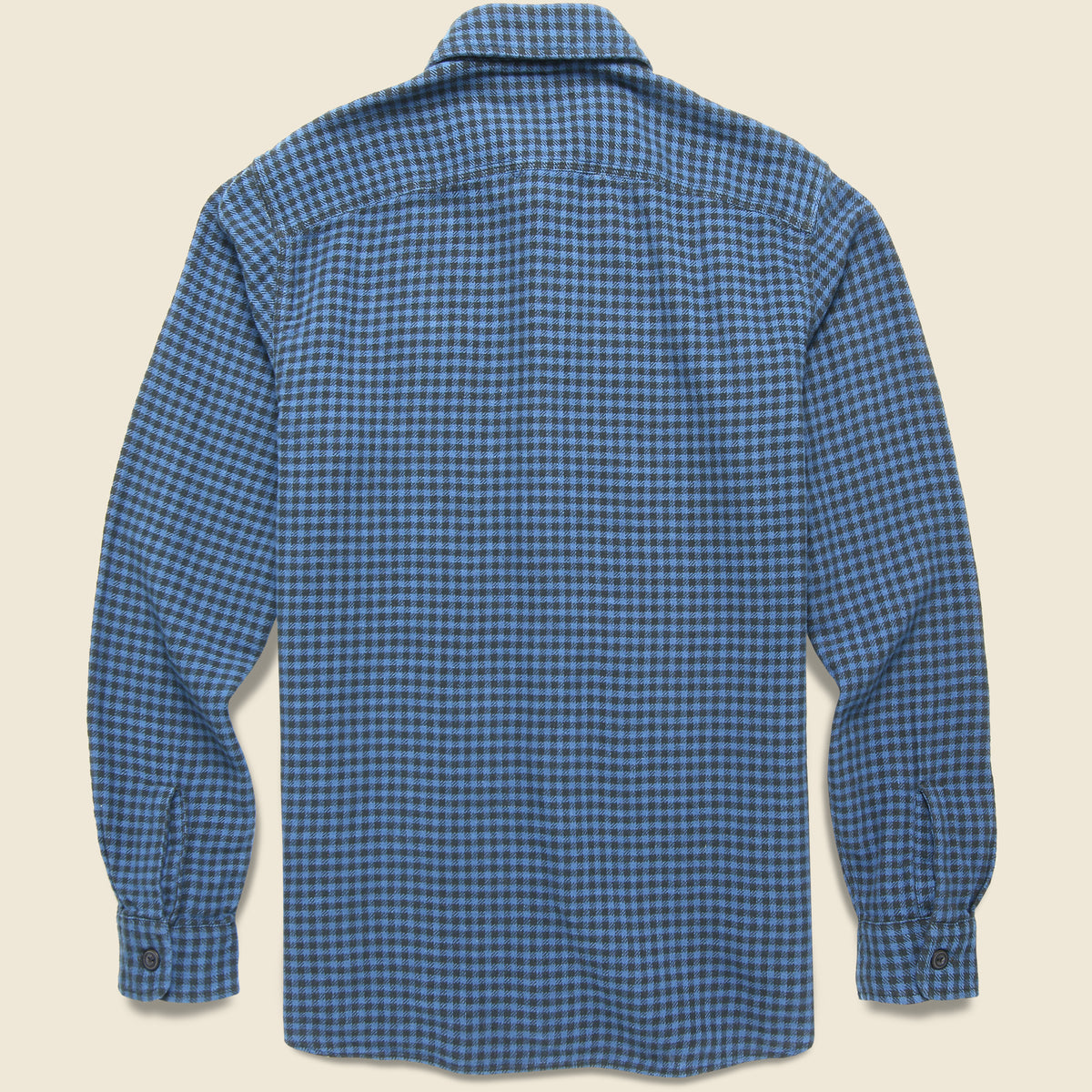 Farrell Cotton/Linen Workshirt - Blue/Sulphur Black