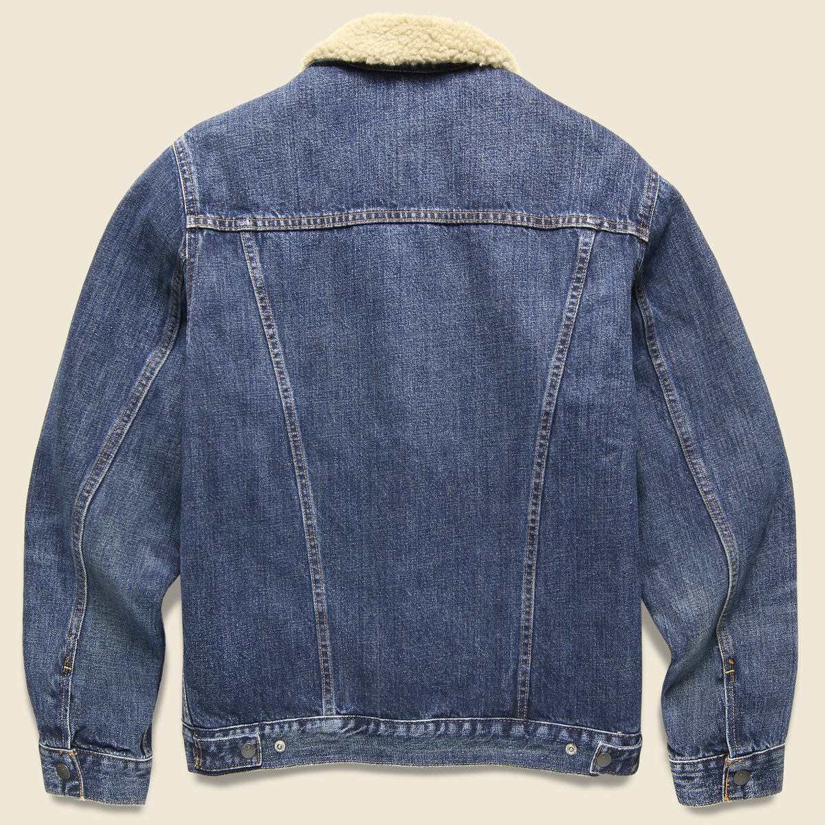 Denim Sherpa Type 3 Trucker Jacket - Freemont Wash