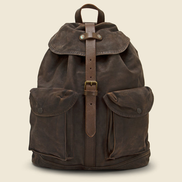 Leather Rucksack - Black Over Brown
