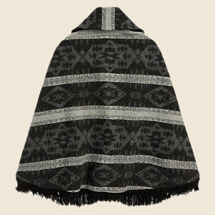Jacquard Knit Shawl Cover - Black/Grey Multi - RRL - STAG Provisions - W - Outerwear - Coat/Jacket