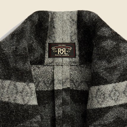Jacquard Knit Shawl Cover - Black/Grey Multi - RRL - STAG Provisions - W - Outerwear - Coat/Jacket