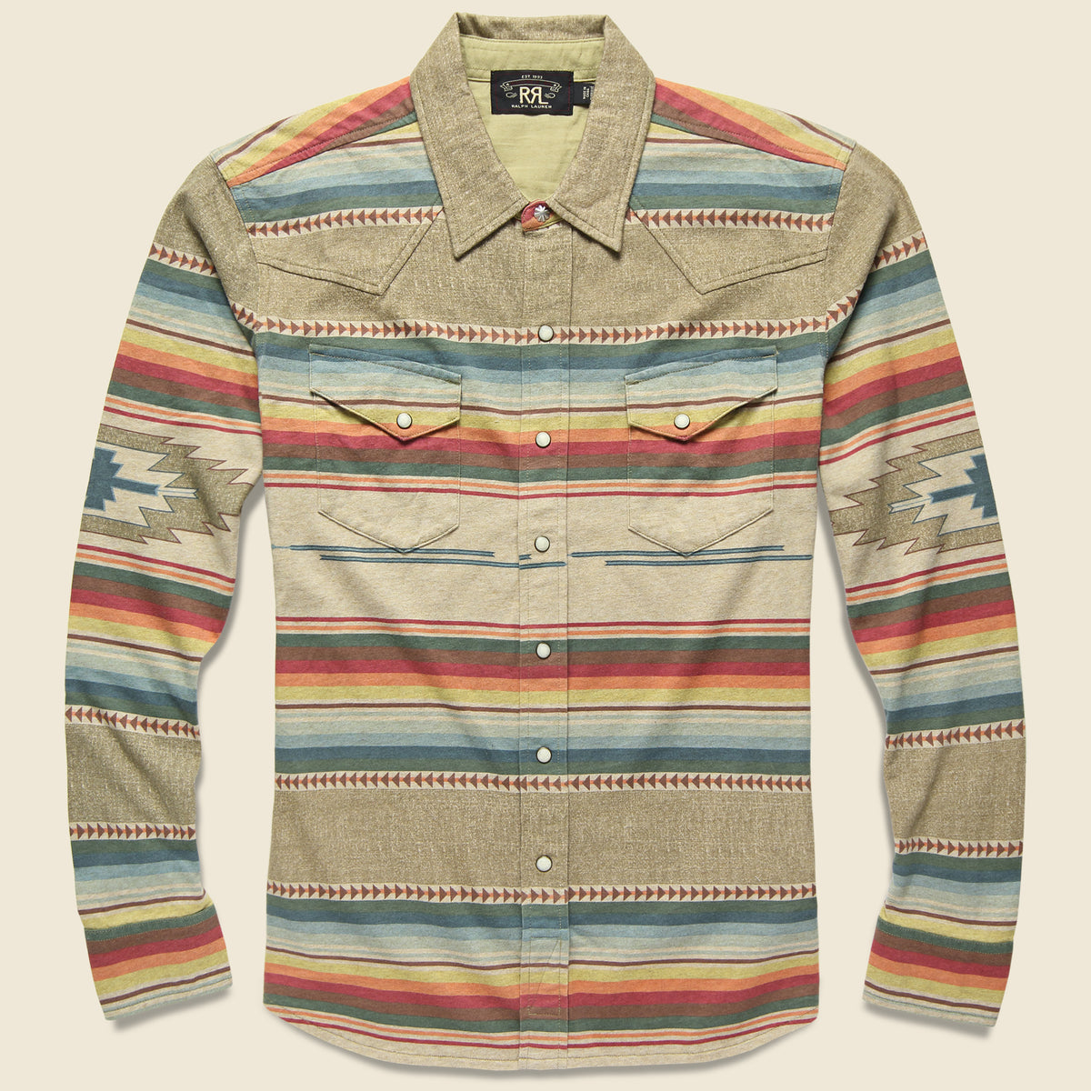 Jacquard Knit Western Shirt - Brown Multi