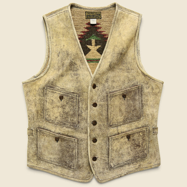 Bailey Handwoven Yarn/Leather Vest - Brown