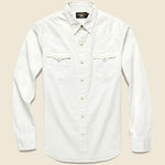 Lightweight Slim Fit Western Shirt - White - RRL - STAG Provisions - Tops - L/S Woven - Solid