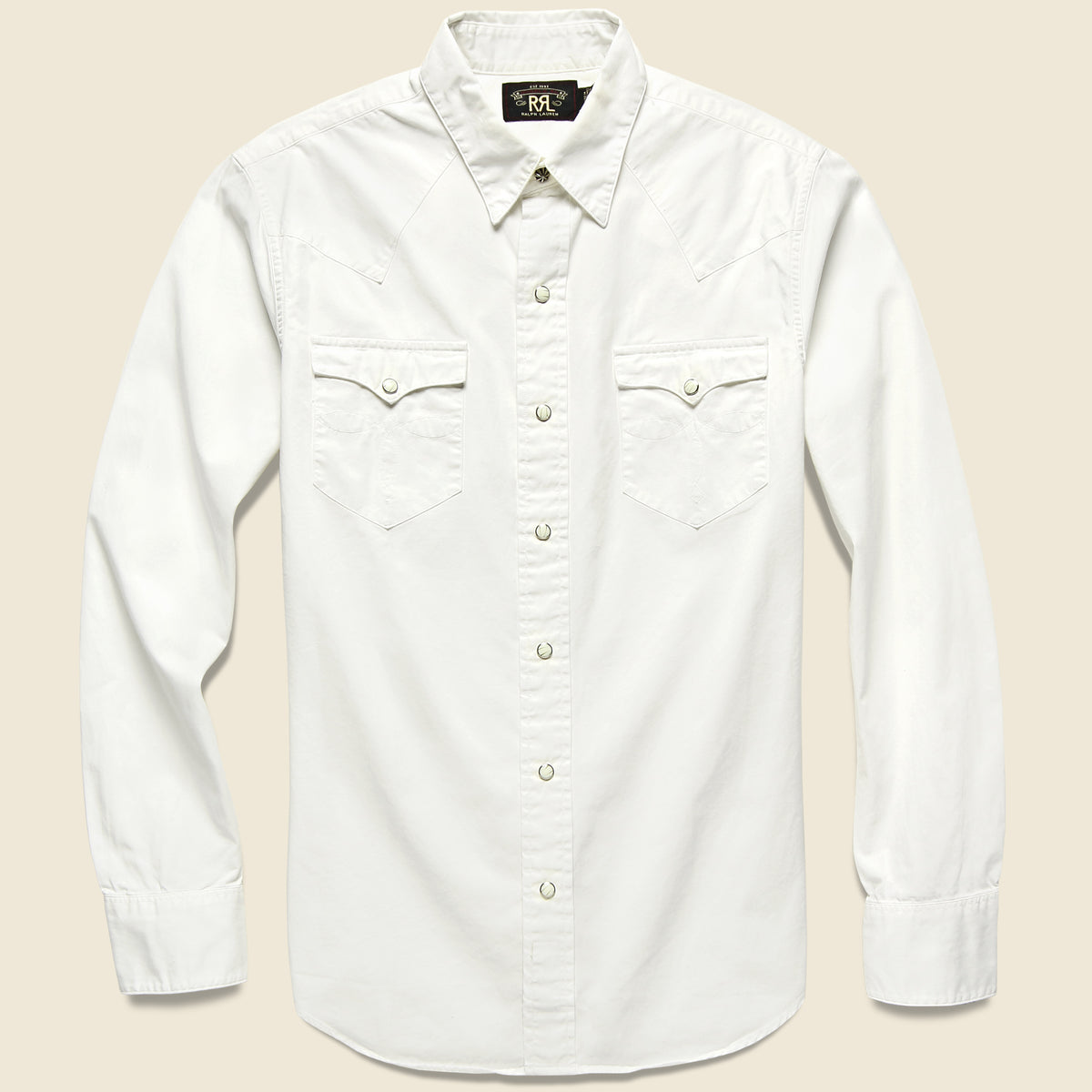 Lightweight Slim Fit Western Shirt - White
