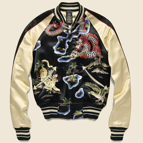 Dragon Print Tour Jacket - Black