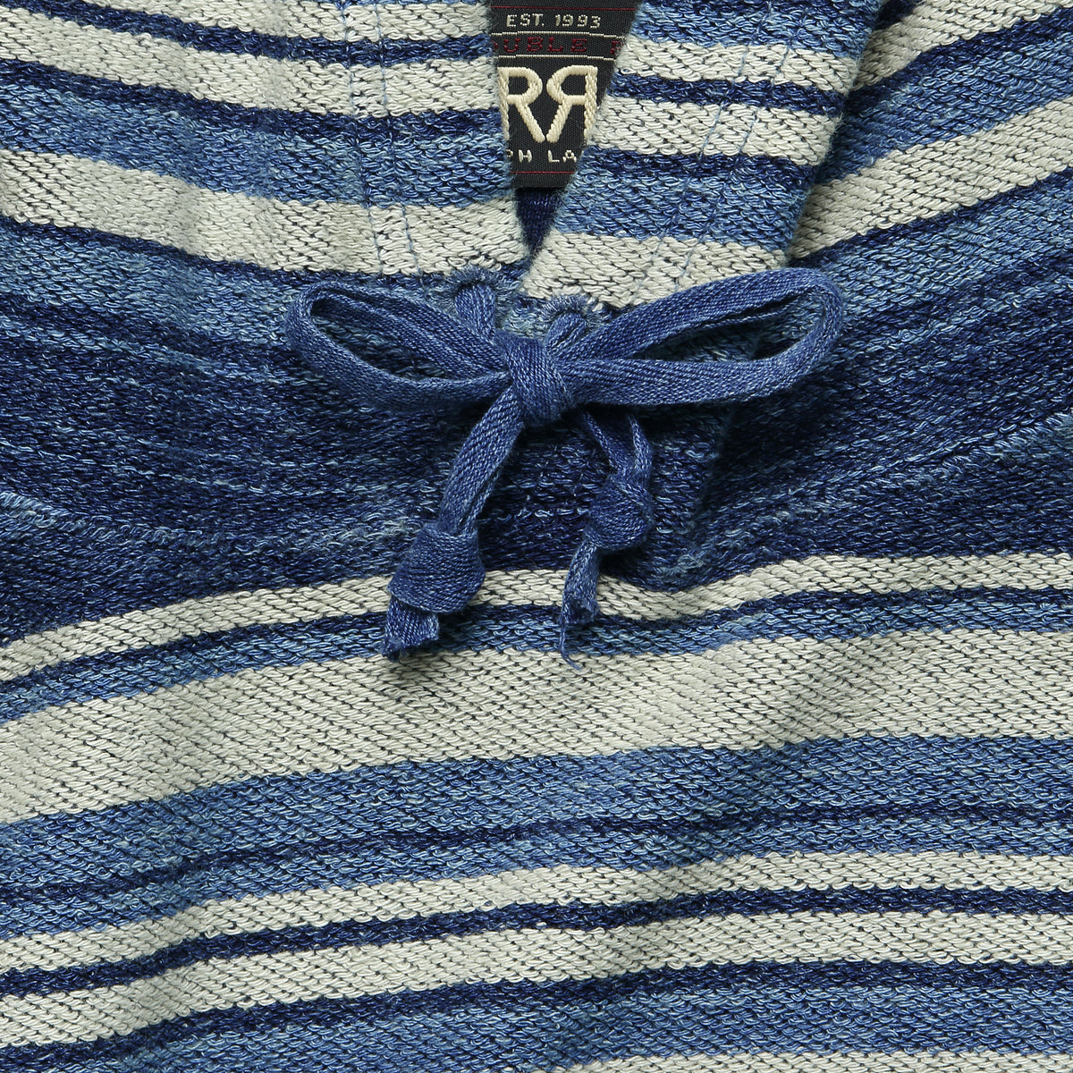 French Terry Hoodie - Indigo Multi Stripe