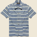 Striped Guayabera Camp Shirt - Indigo Stripe - RRL - STAG Provisions - Tops - S/S Woven - Stripe