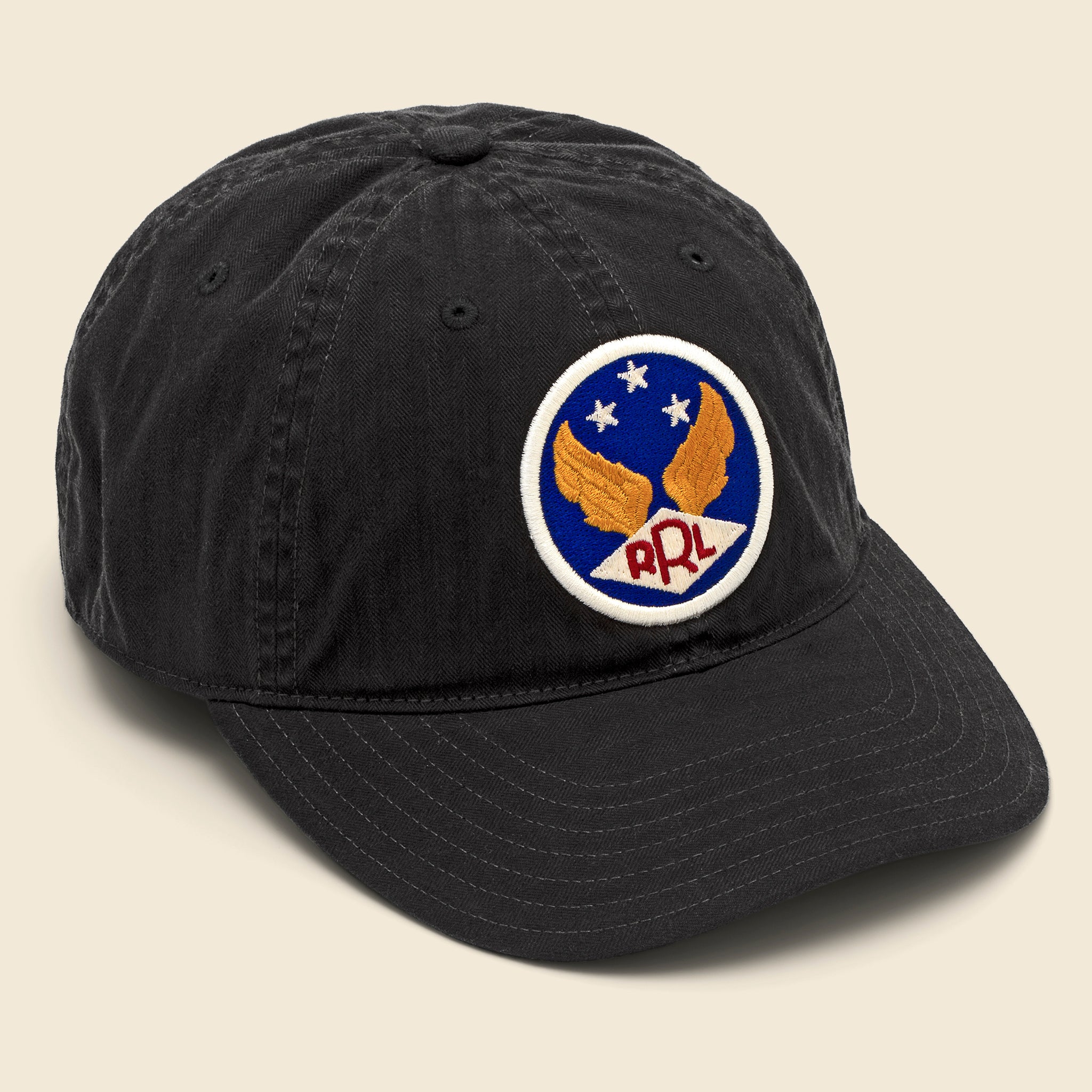 Garment-Dyed Twill Ball Cap - Black - RRL - STAG Provisions - Accessories - Hats