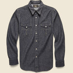 Slim Fit Denim Western Shirt - Rinse - RRL - STAG Provisions - Tops - L/S Woven - Solid