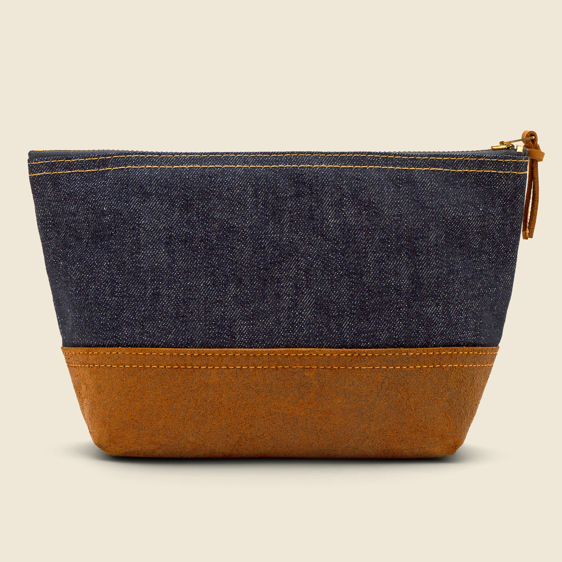 Large Gusset Pouch - Indigo/Brown Suede - RRL - STAG Provisions - Accessories - Bags / Luggage