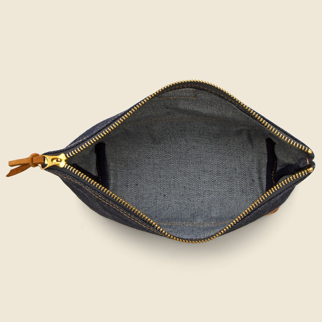 Large Gusset Pouch - Indigo/Brown Suede - RRL - STAG Provisions - Accessories - Bags / Luggage