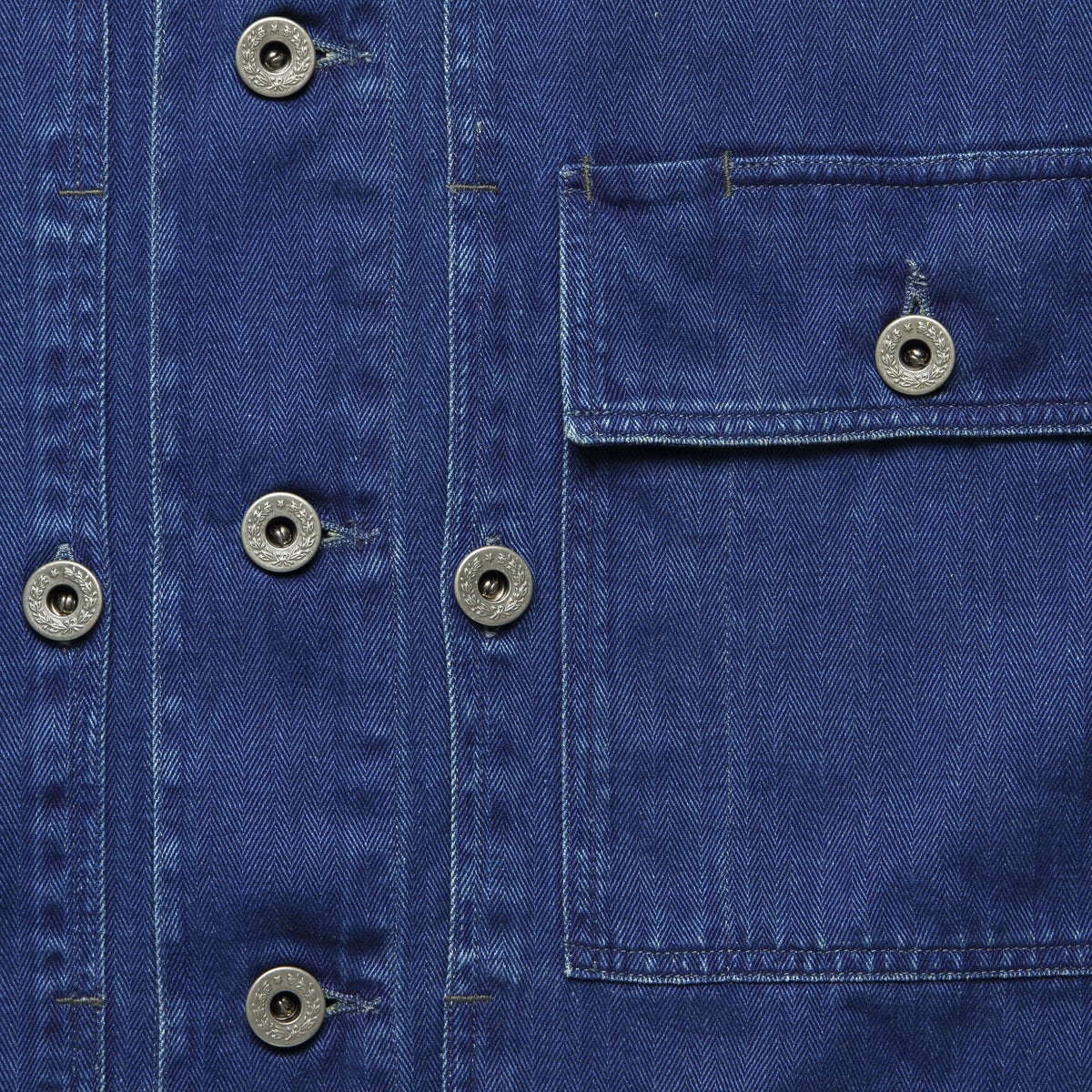 Finn Military Herringbone Overshirt - Indigo