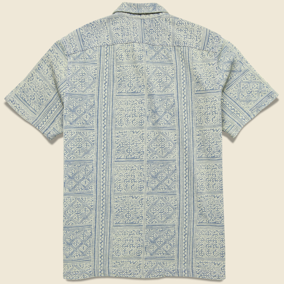 Bandana Print Jersey Camp Shirt - Indigo/Cream