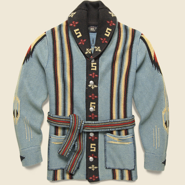 Ranch Shawl Cardigan - Indigo/Red/Multi