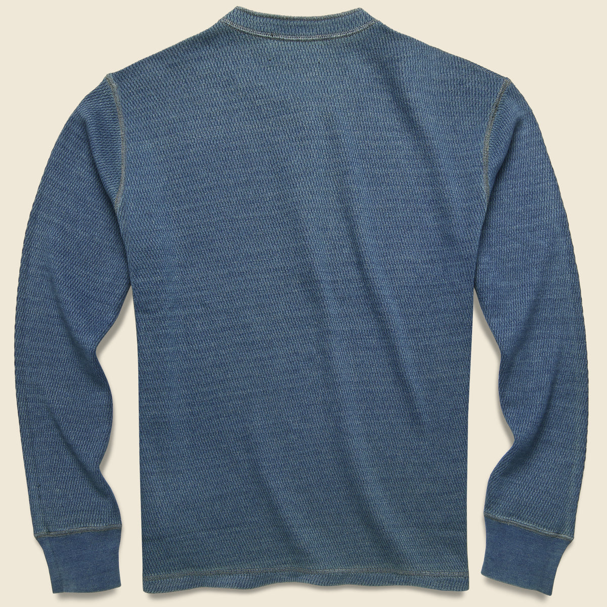 Jacquard-Knit Henley - Indigo