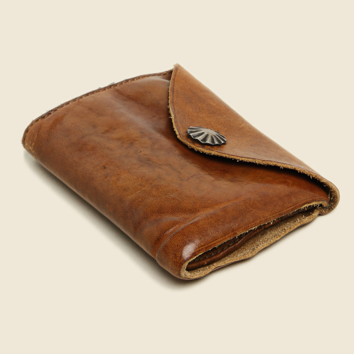 Concho Leather Wallet - Brown