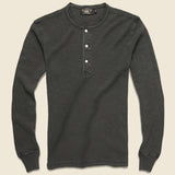 Waffle-Knit Henley - Faded Black - RRL - STAG Provisions - Tops - L/S Knit