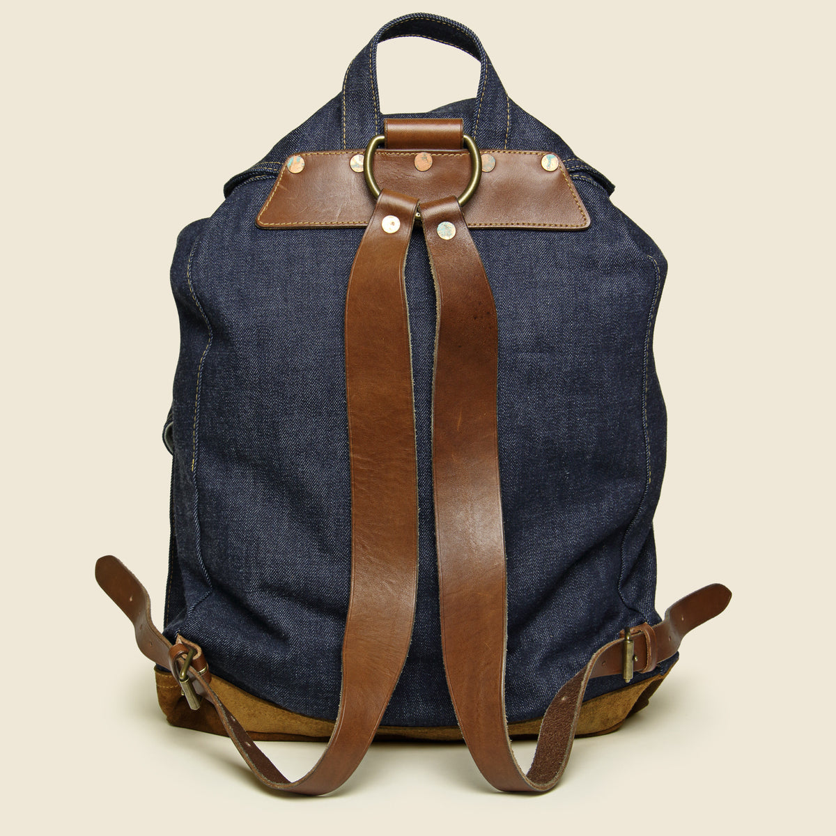 RRL, Riley Leather and Suede-Trimmed Denim Backpack, Men