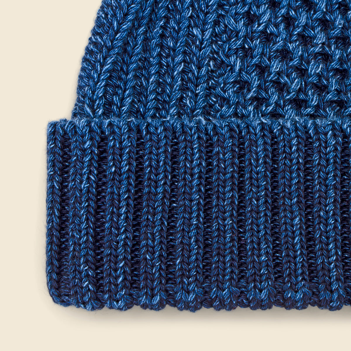 Aran Cable Indigo Watch Cap - Dark Denim