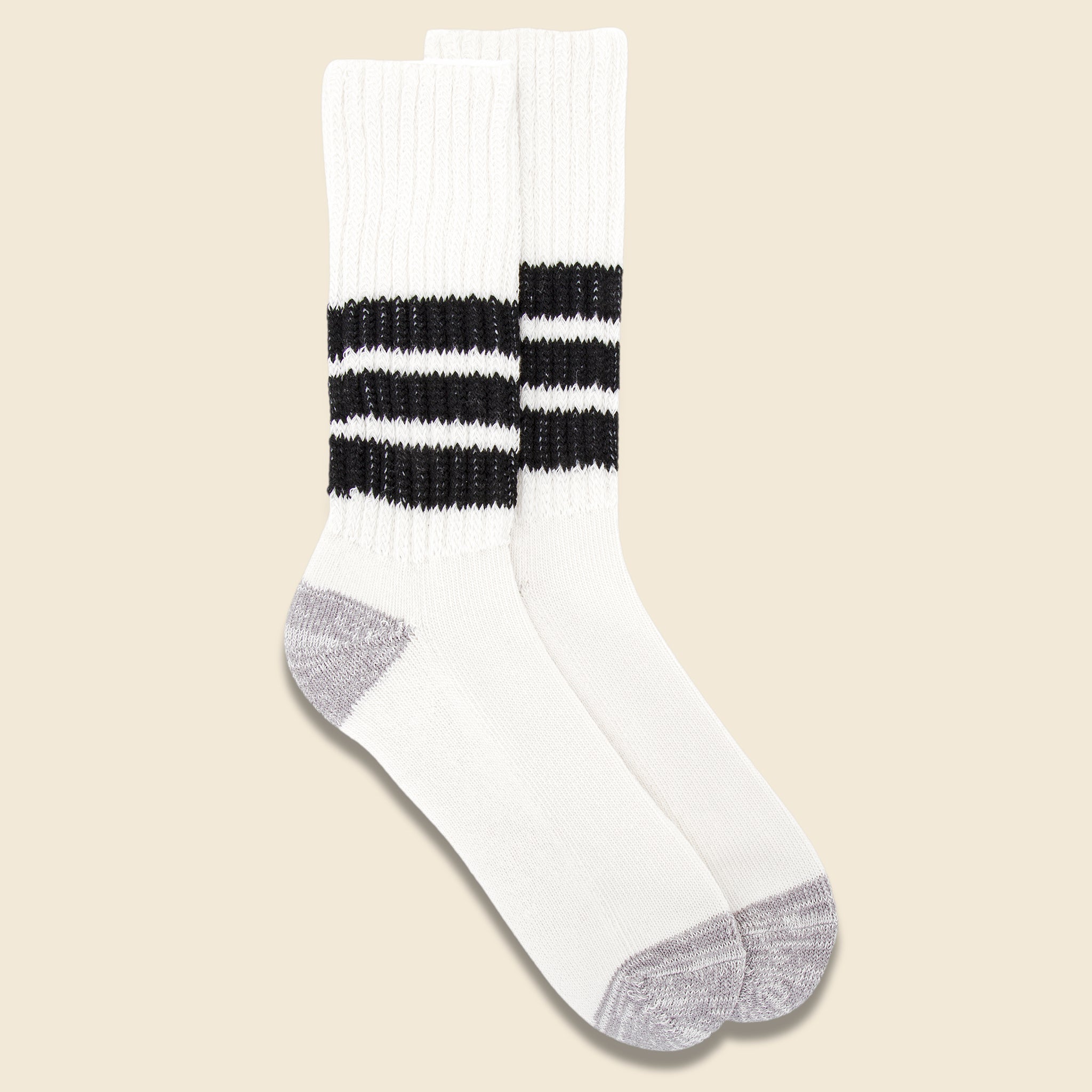 Coarse Ribbed Old School Sock - Black - RoToTo - STAG Provisions - Accessories - Socks