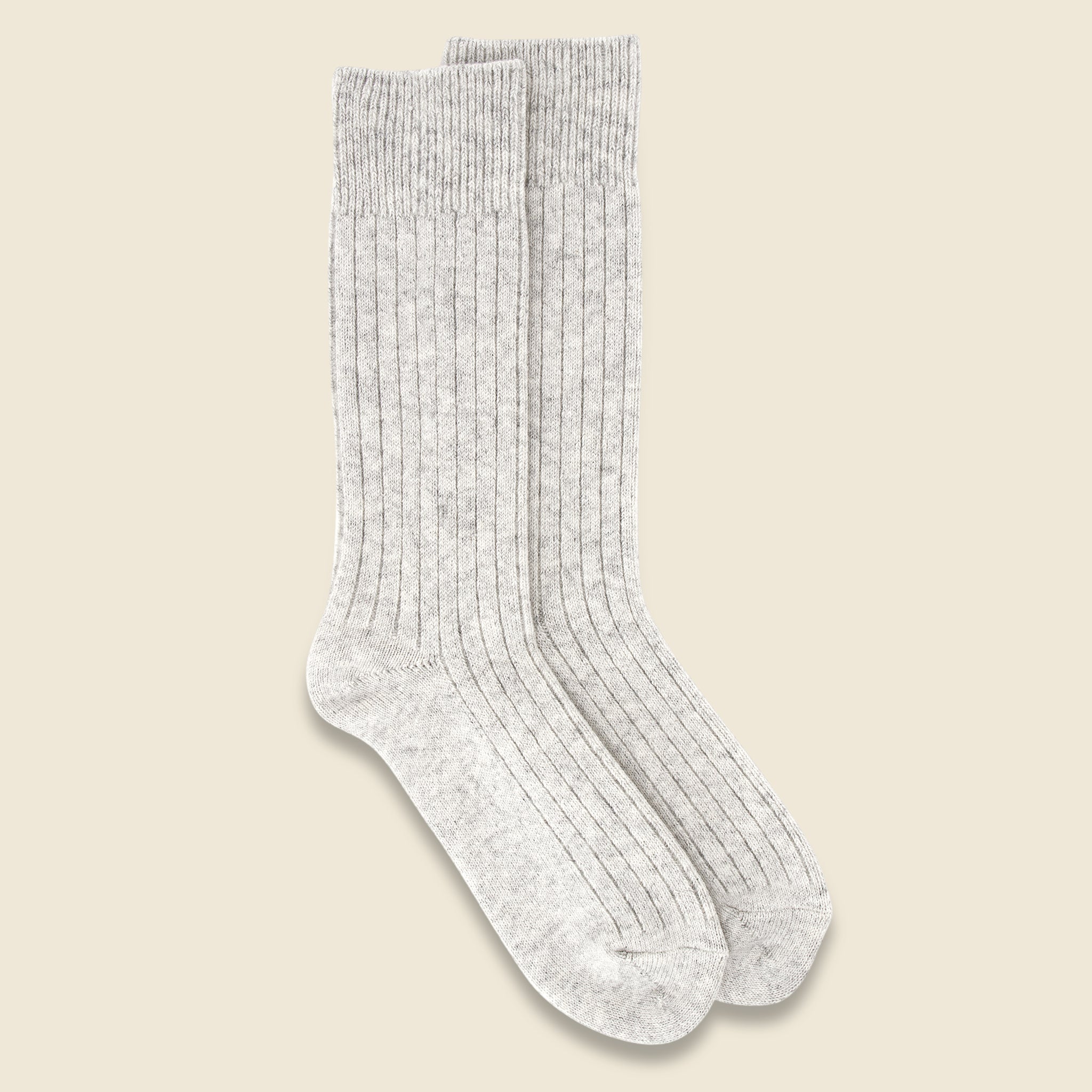 Cotton Wool Rib Sock - Ash Gray