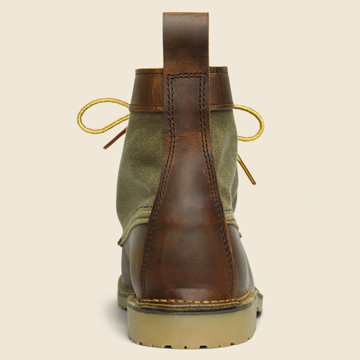 Red Wing 3336 Heritage Wacouta Shoes Brown Leather and Olive Canvas Chukka Boots Shop the Weekender Canvas Moc 3336 | Official Red Wing Shoes  main image 3