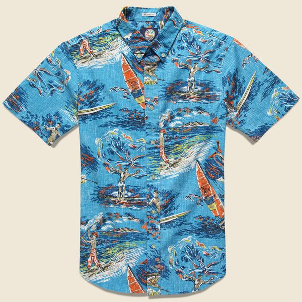 Reyn Spooner Hawaiian Rod Fish Print Shirt
