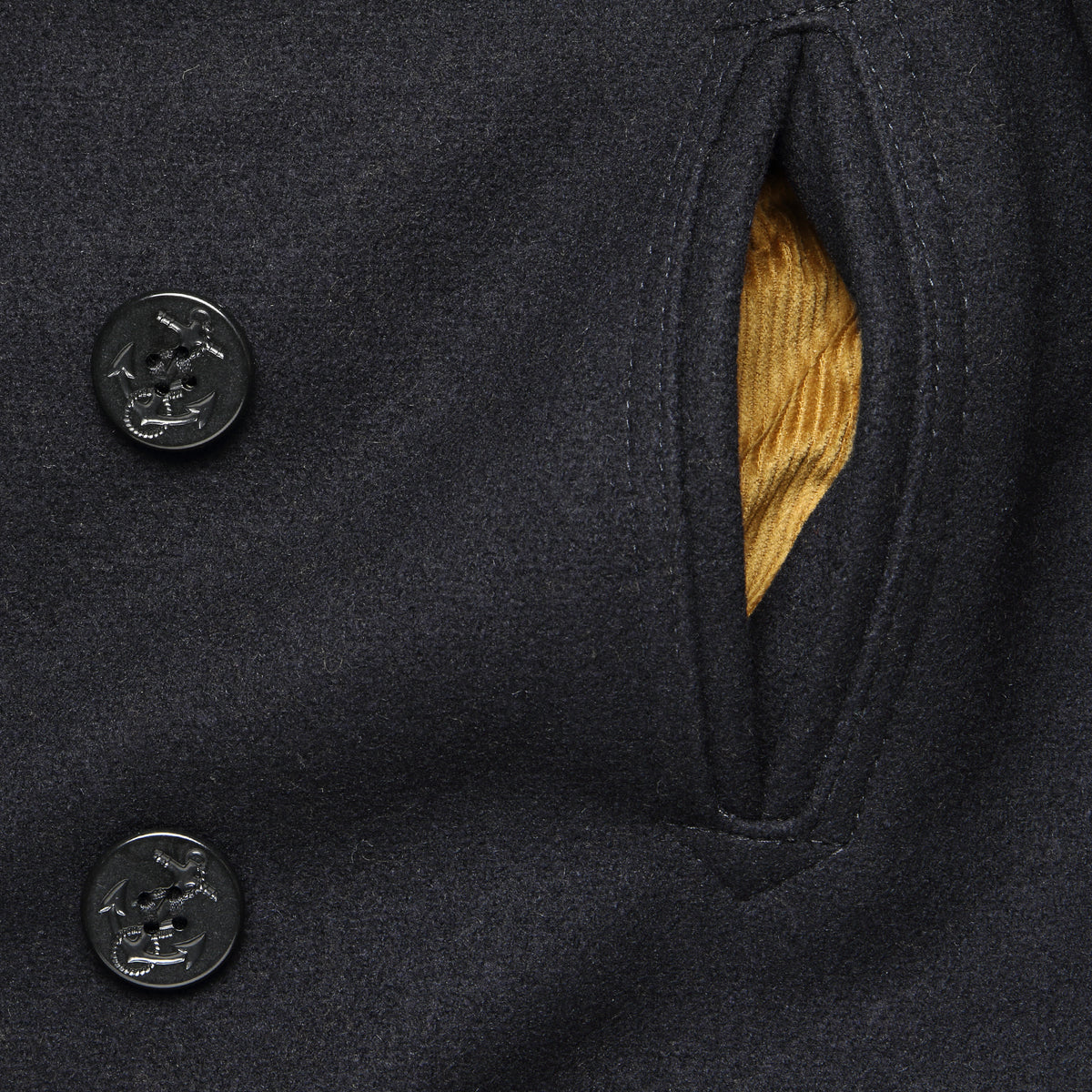 ジャケット・アウター overcoat 24aw Wool Melton Peacoat Wool Melton Peacoat with Hood / BLACK | OVERCOAT(オーバー