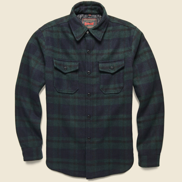 Quilt Lined CPO Shirt Jacket - Hunter Green Plaid