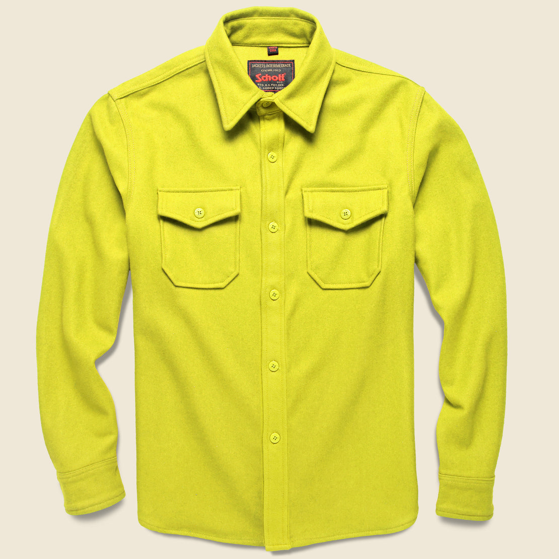 Schott CPO Wool Shirt - Neon Yellow