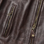 Cowhide Leather Café Racer Jacket - Dark Brown - Schott - STAG Provisions - Outerwear - Coat / Jacket