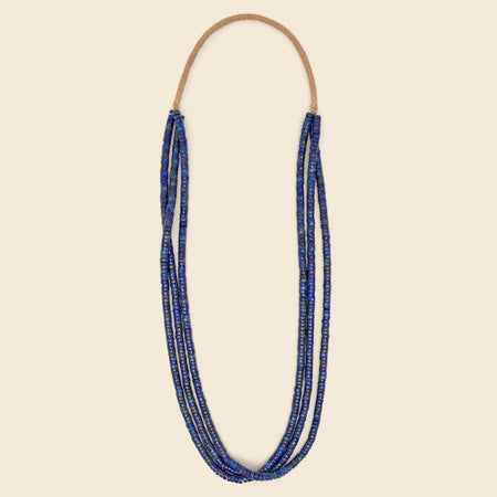 Three-Strand Lapis Heishe Bead Necklace - Blue
