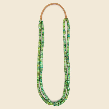 Two-Strand Turquoise Heishe Bead Necklace - Green