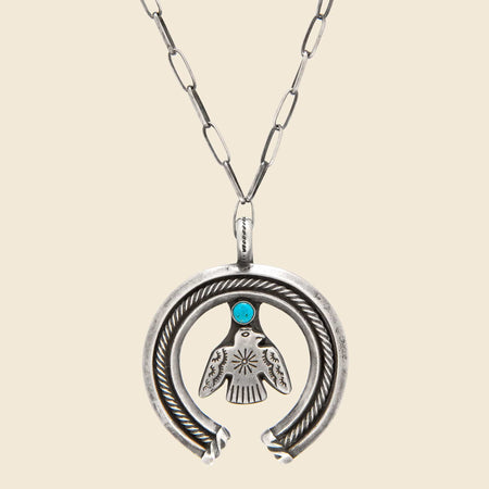 Thunderbird Green Pendant Necklace - Sterling/Turquoise