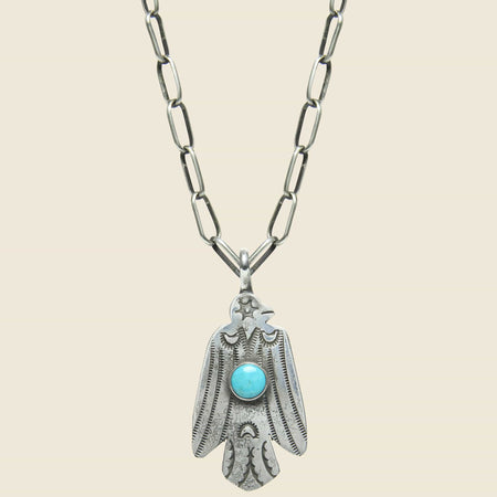 Star Eye Thunderbird Pendant Necklace - Sterling/Turquoise