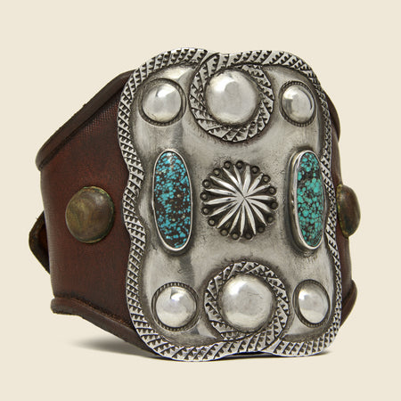 Large Rope Border & Spiderweb Ketoh - Sterling/Turquoise