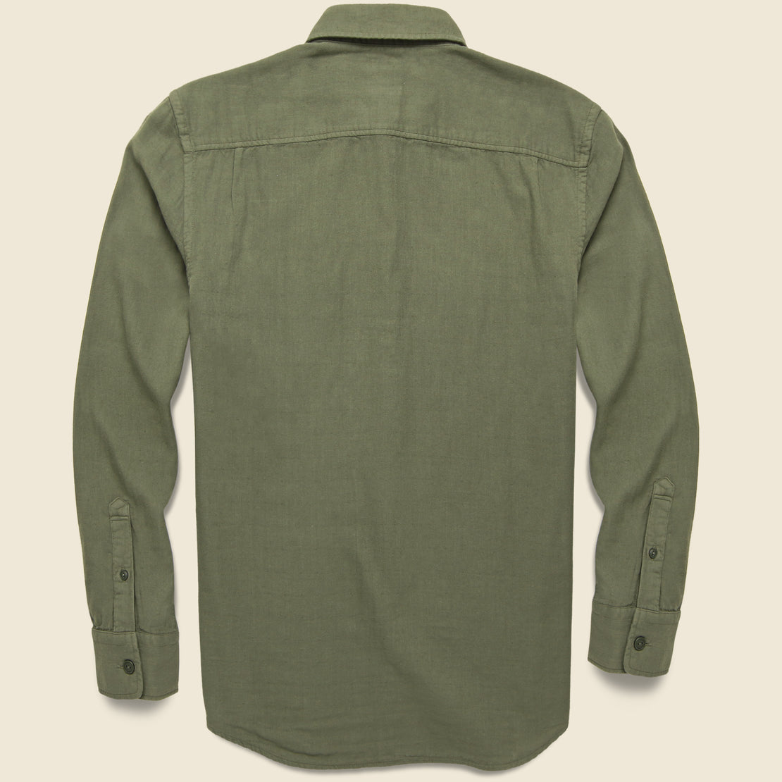 Garment-Dyed Double Cloth Shirt - Olive - STAG - STAG Provisions - Tops - L/S Woven - Solid